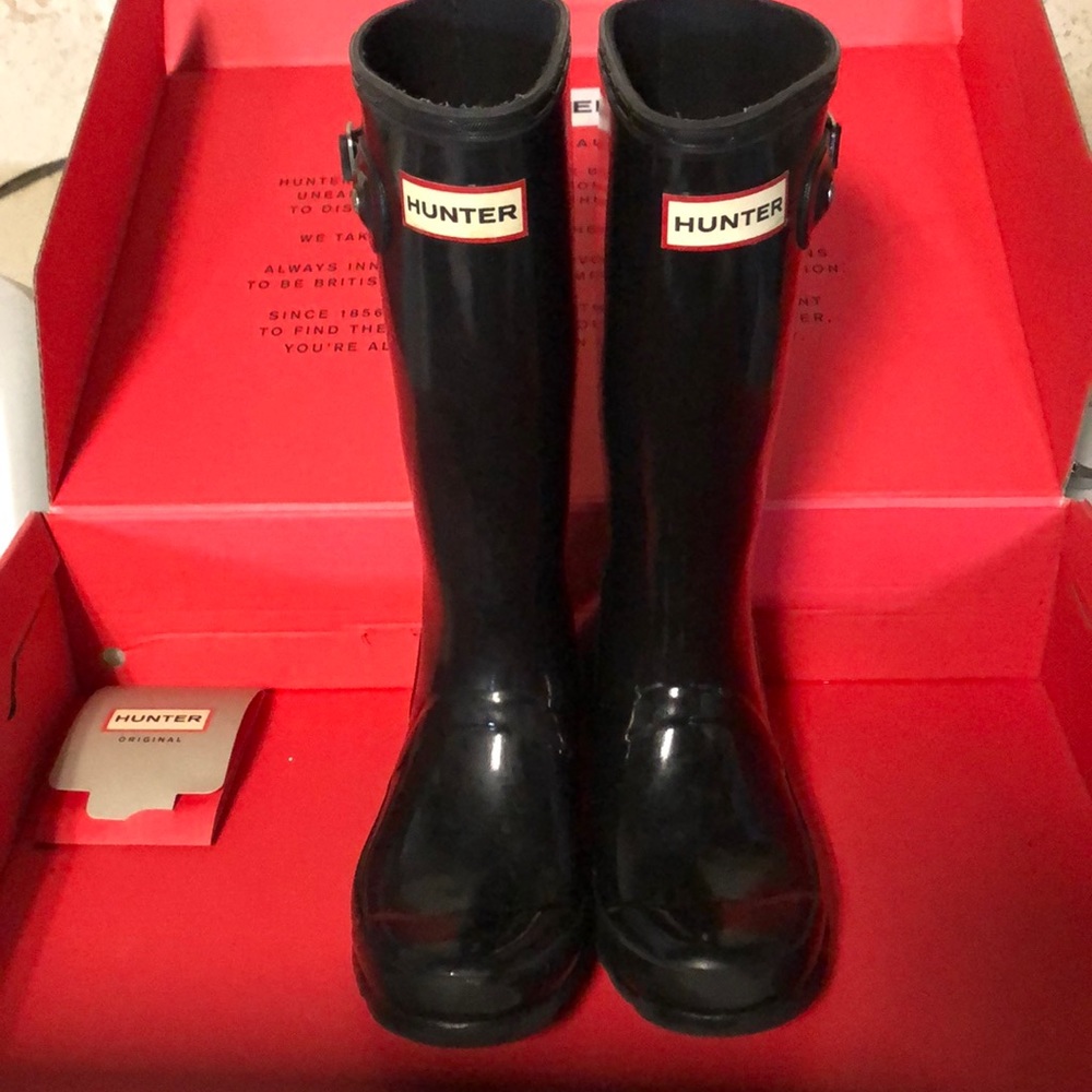 Original Kids Hunter Gloss Rain Boots Black US2